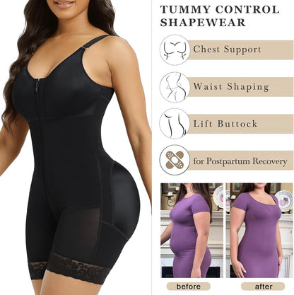 Tummy Control Butt Lifter Shapewear - Zipper Crotch Fajas