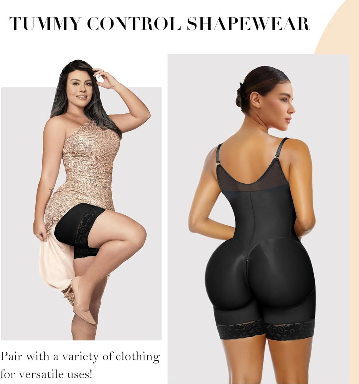 Tummy Control Butt Lifter Shapewear - Zipper Crotch Fajas