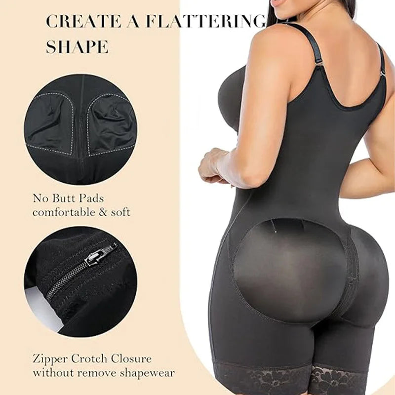 High Compression Spandex Bodysuits Shapewear Fajas Colombianas Body Shapers Butt Lifter Underwear